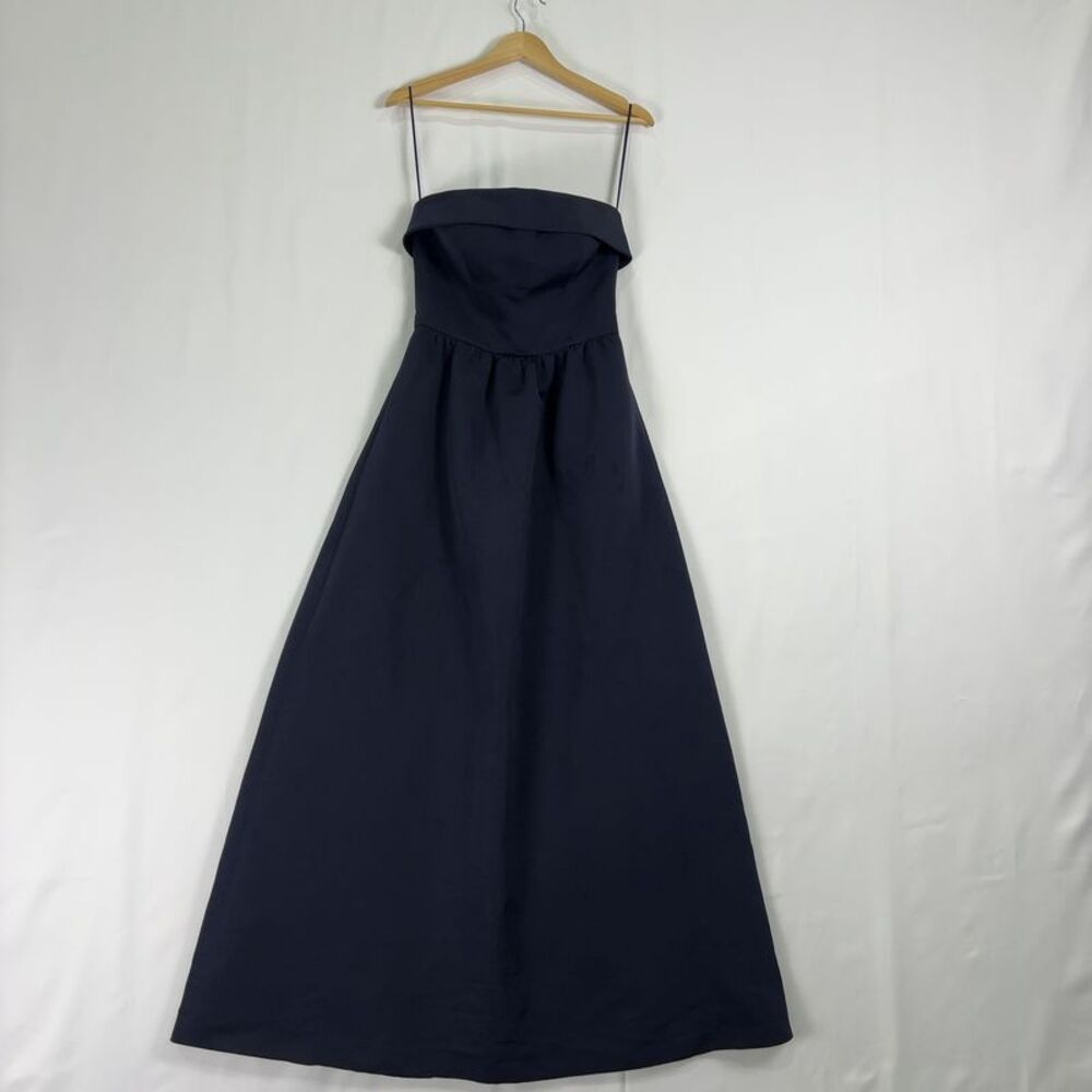 Amsale Strapless Navy Blue Evening Gown
